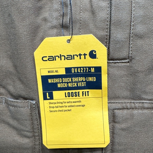 Carhartt‎ Sherpa Lined Duck Vest Brown Workwear Mock Neck Mens 2XL - Picture 2 of 14